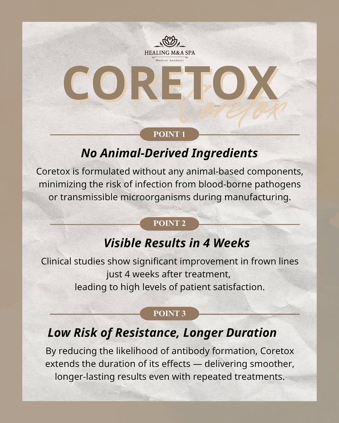 Coretox — No Animal-Derived Ingredients